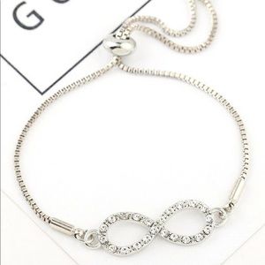 Rhinestone Infinity Chain Bracelet 1pc